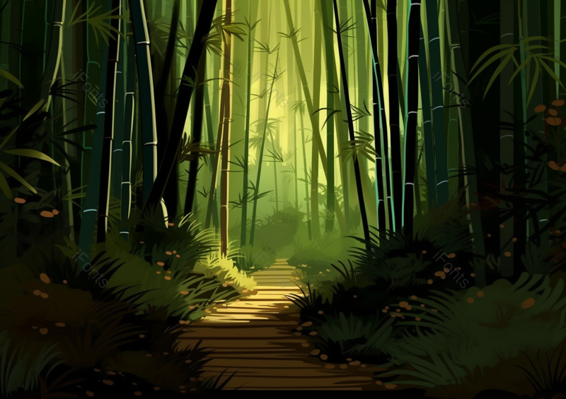 竹林深处小路背景,插画/手绘图,插画/手绘图库,插画/手绘图下载,插画/手绘
